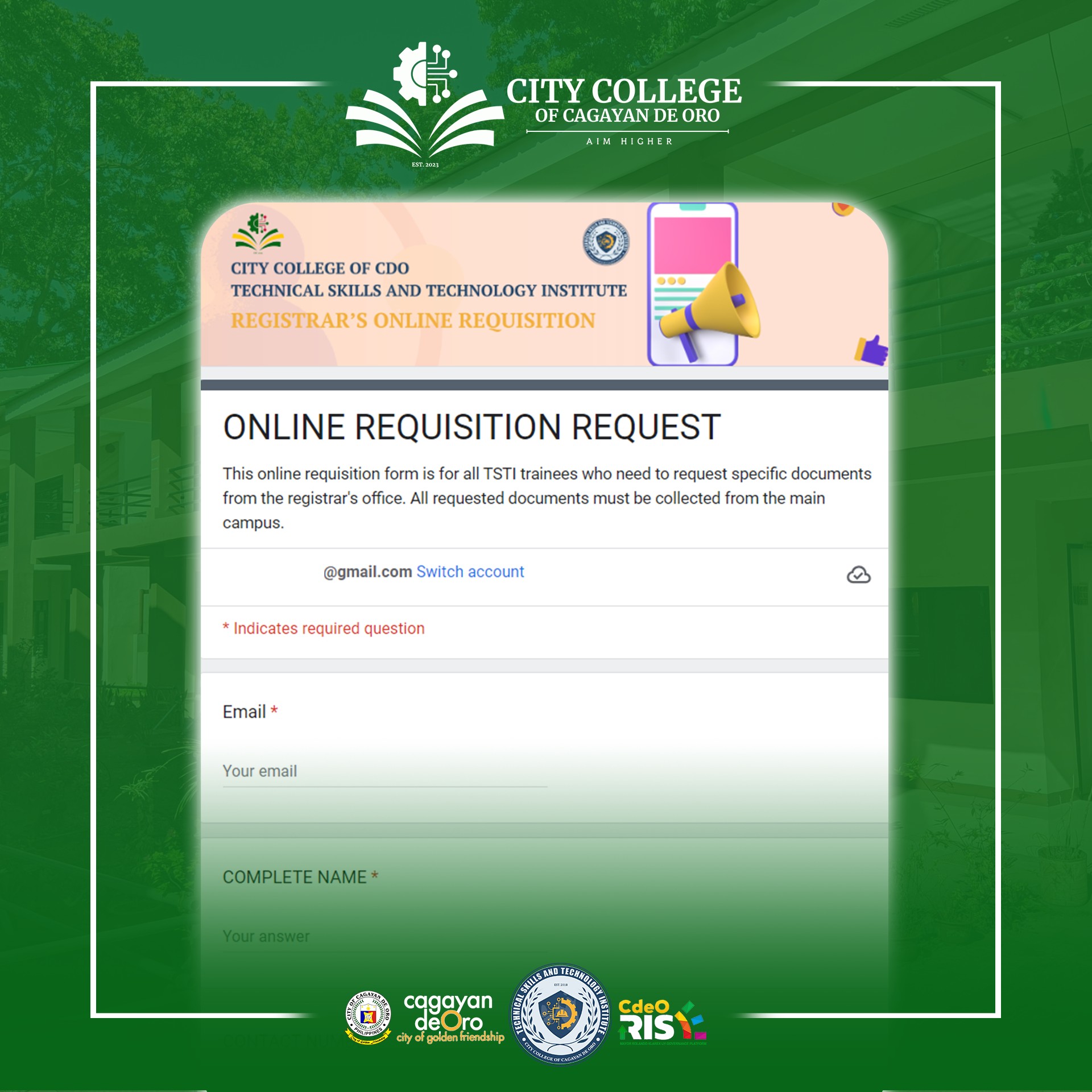 Attention City College of Cagayan de Oro - TSTI Students