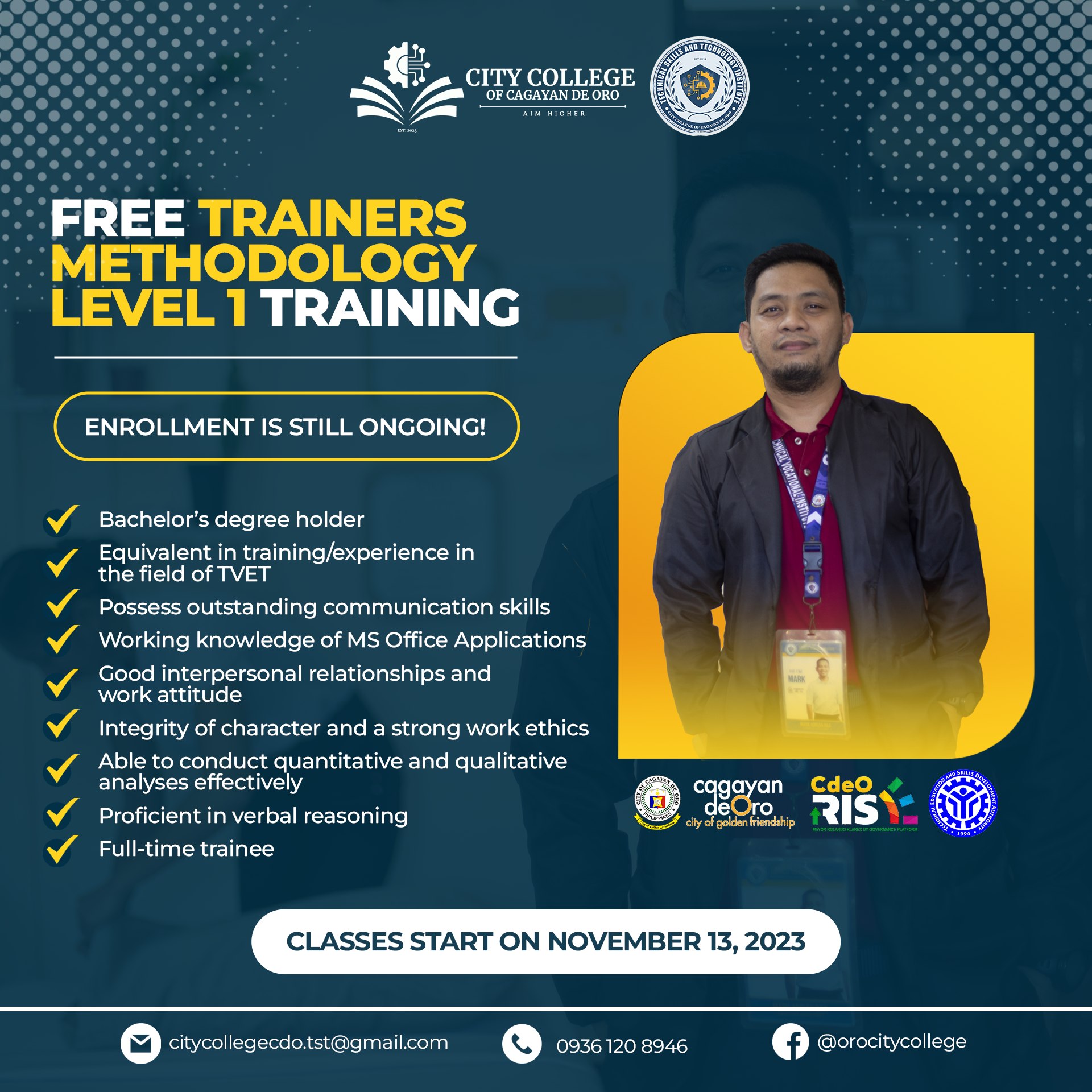 ENROLLMENT FOR TRAINERS METHODOLOGY 1 IS STILL ONGOING!