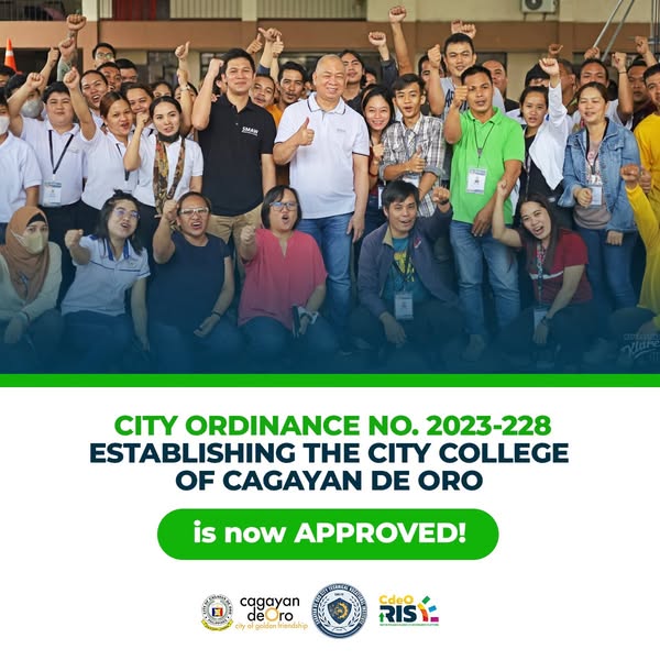 City Ordinance Establishment of City College of Cagayan de Oro is Now APPROVED!