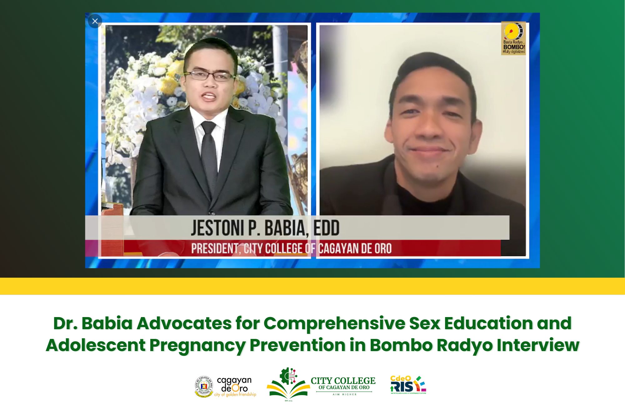 Dr. Babia Advocates for Comprehensive Sex Education and Adolescent Pregnancy Prevention in Bombo Radyo Interview - Image 2