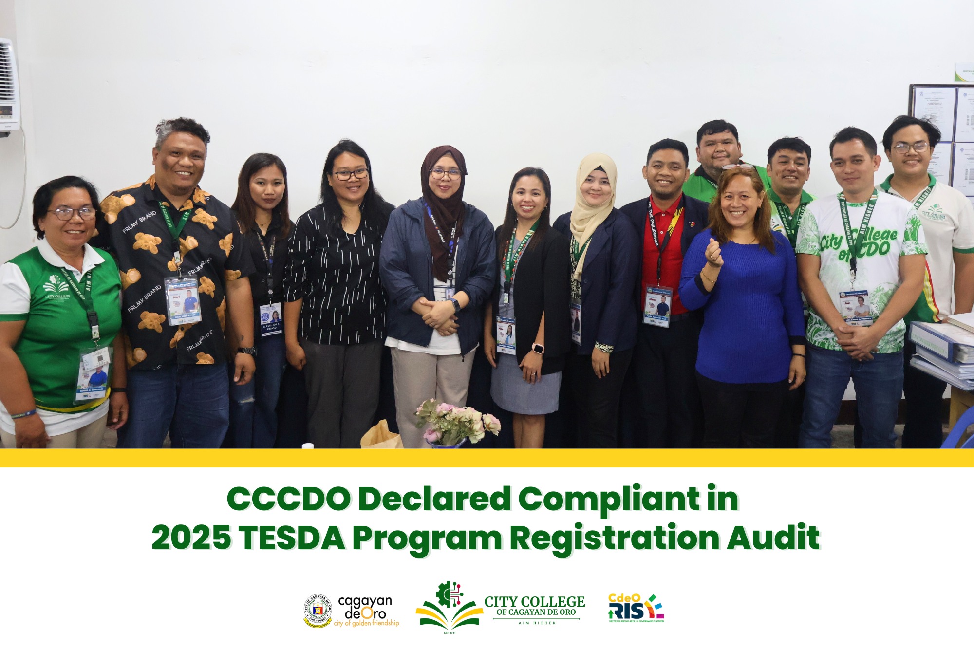 CCCDO Declared Compliant in 2025 TESDA Program Registration Audit
