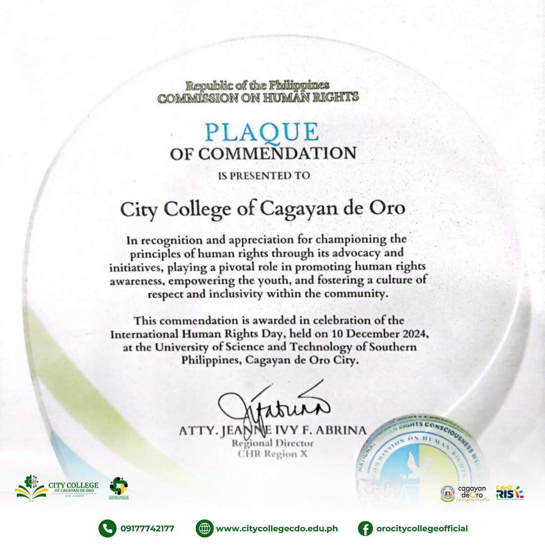 Center of Human Rights Education Receives Plaque of Commendation