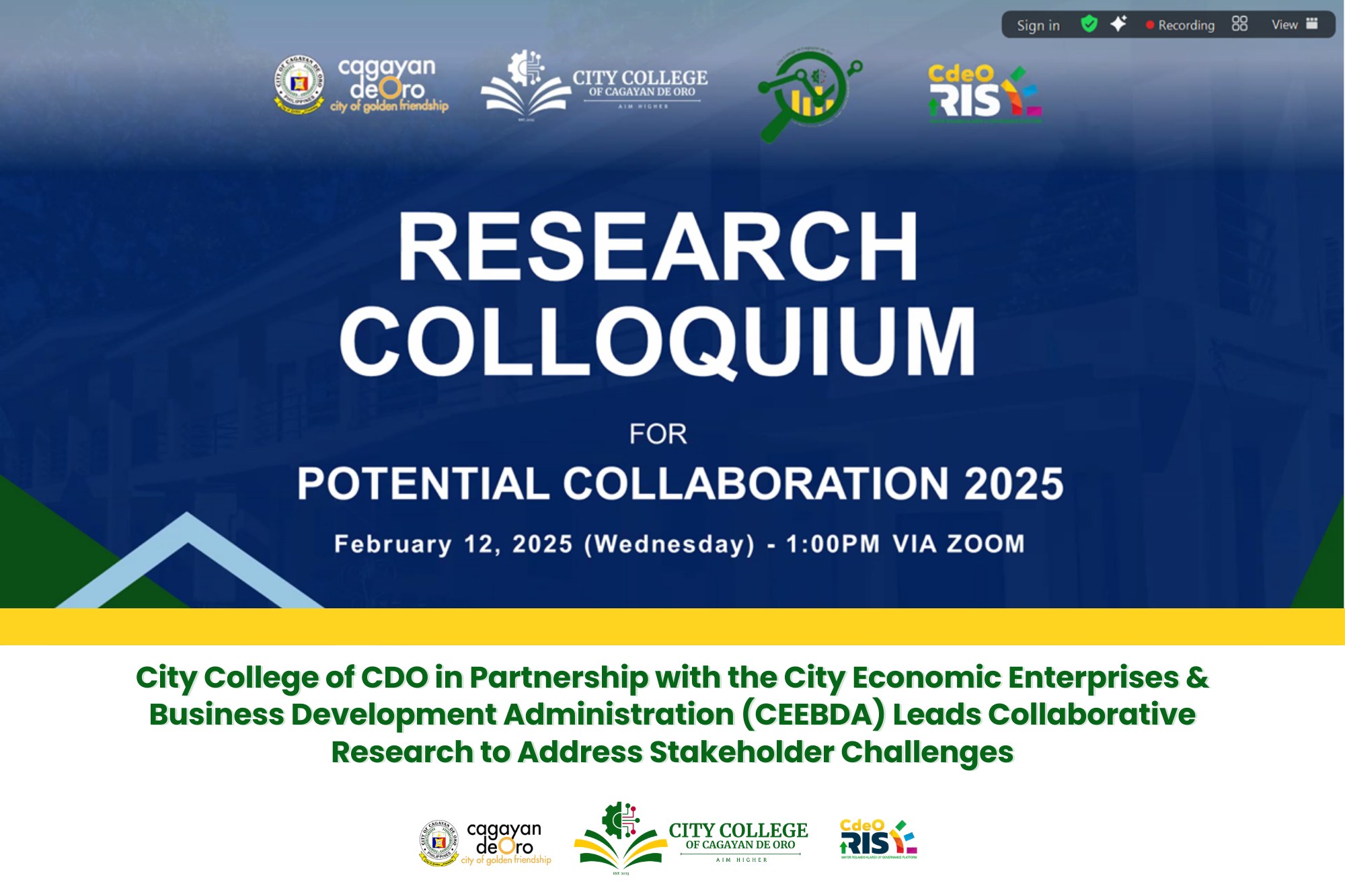 City College of CDO in Partnership with the City Economic Enterprises & Business Development Administration (CEEBDA) Leads Collaborative Research to Address Stakeholder Challenges - Image 1