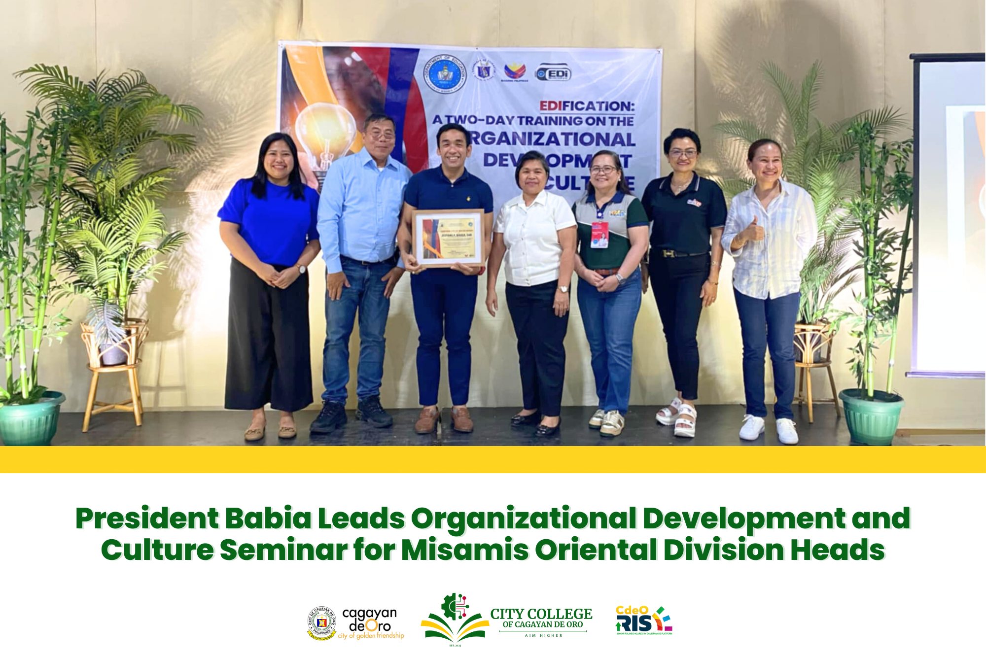 President Babia Leads Organizational Development and Culture Seminar for Misamis Oriental Division Heads