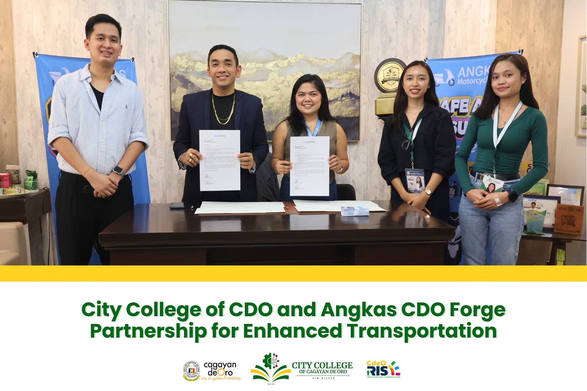 City College of CDO and Angkas CDO Forge Partnership for Enhanced Transportation