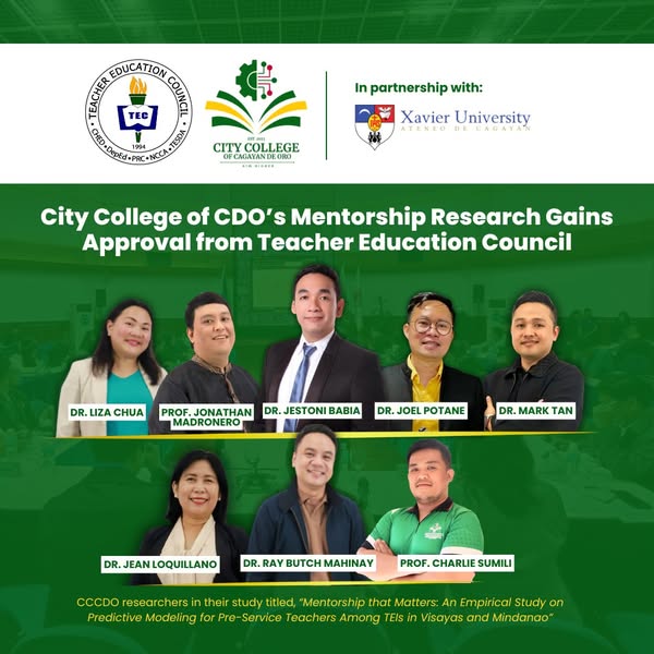 City College of CDO’s Mentorship Research Gains Approval from Teacher Education Council