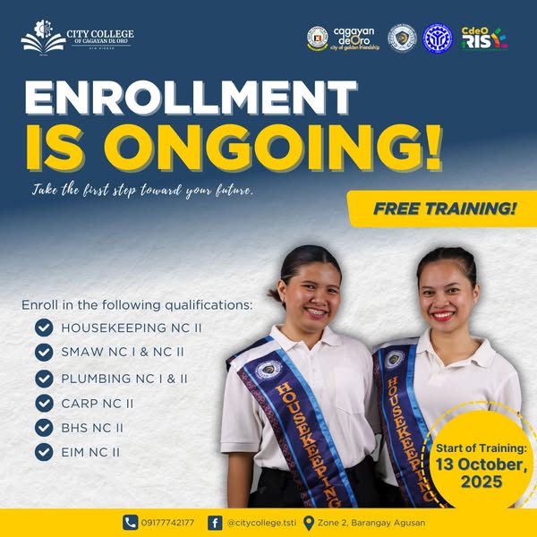 WE ARE STILL ACCEPTING TRAINEES FOR FREE TECH-VOC SKILLS TRAINING!