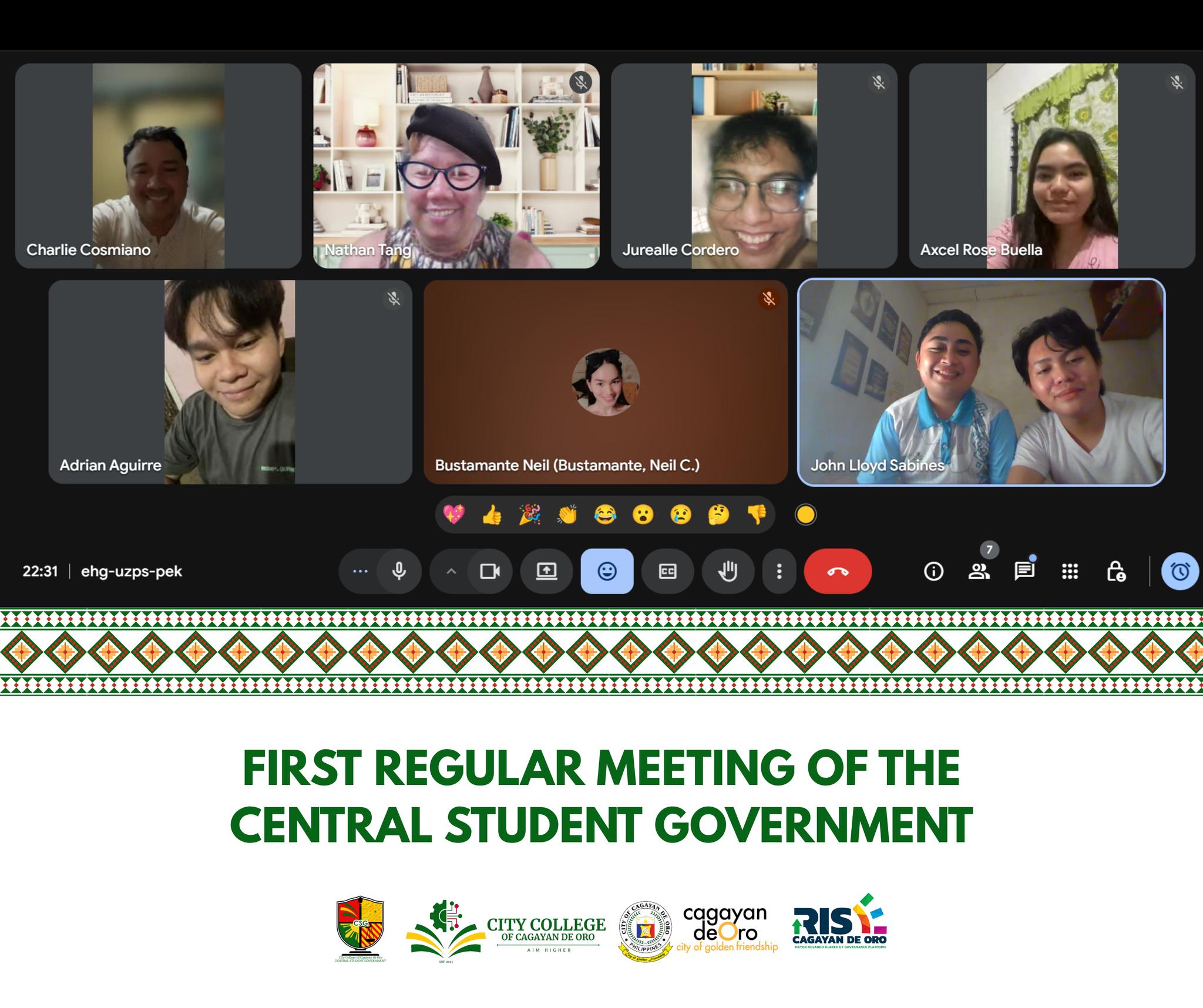 First Regular Meeting of the Central Student Government - Image 1