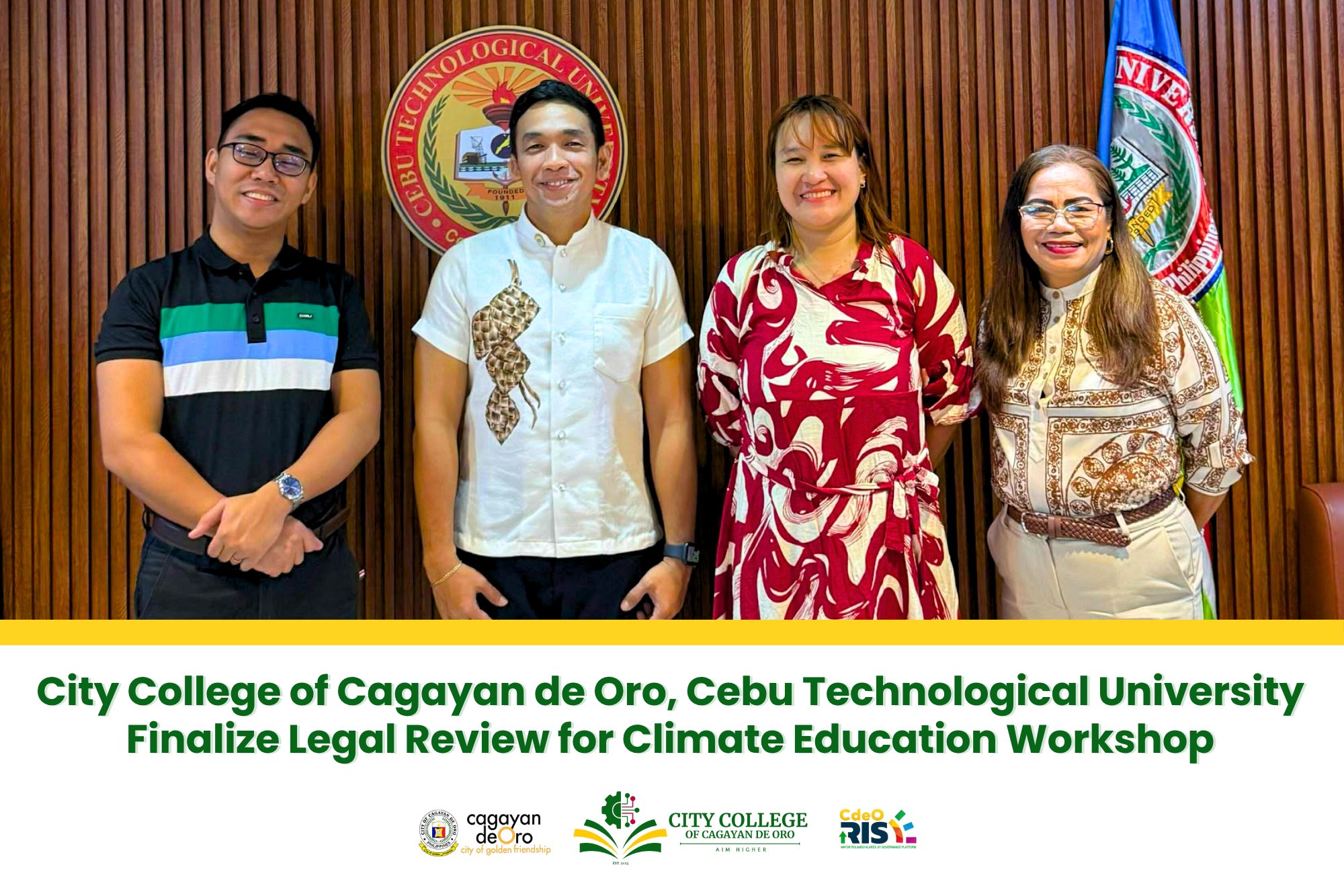 City College of Cagayan de Oro, Cebu Technological University Finalize Legal Review for Climate Education Workshop