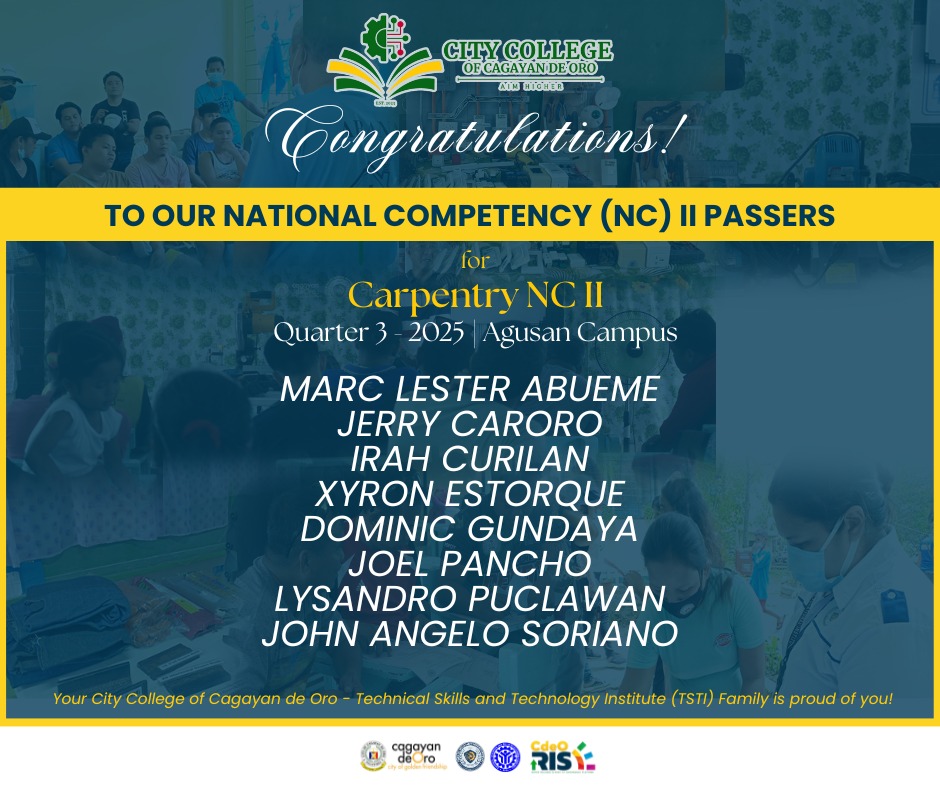 Congratulations to our new Carpentry NC II passers