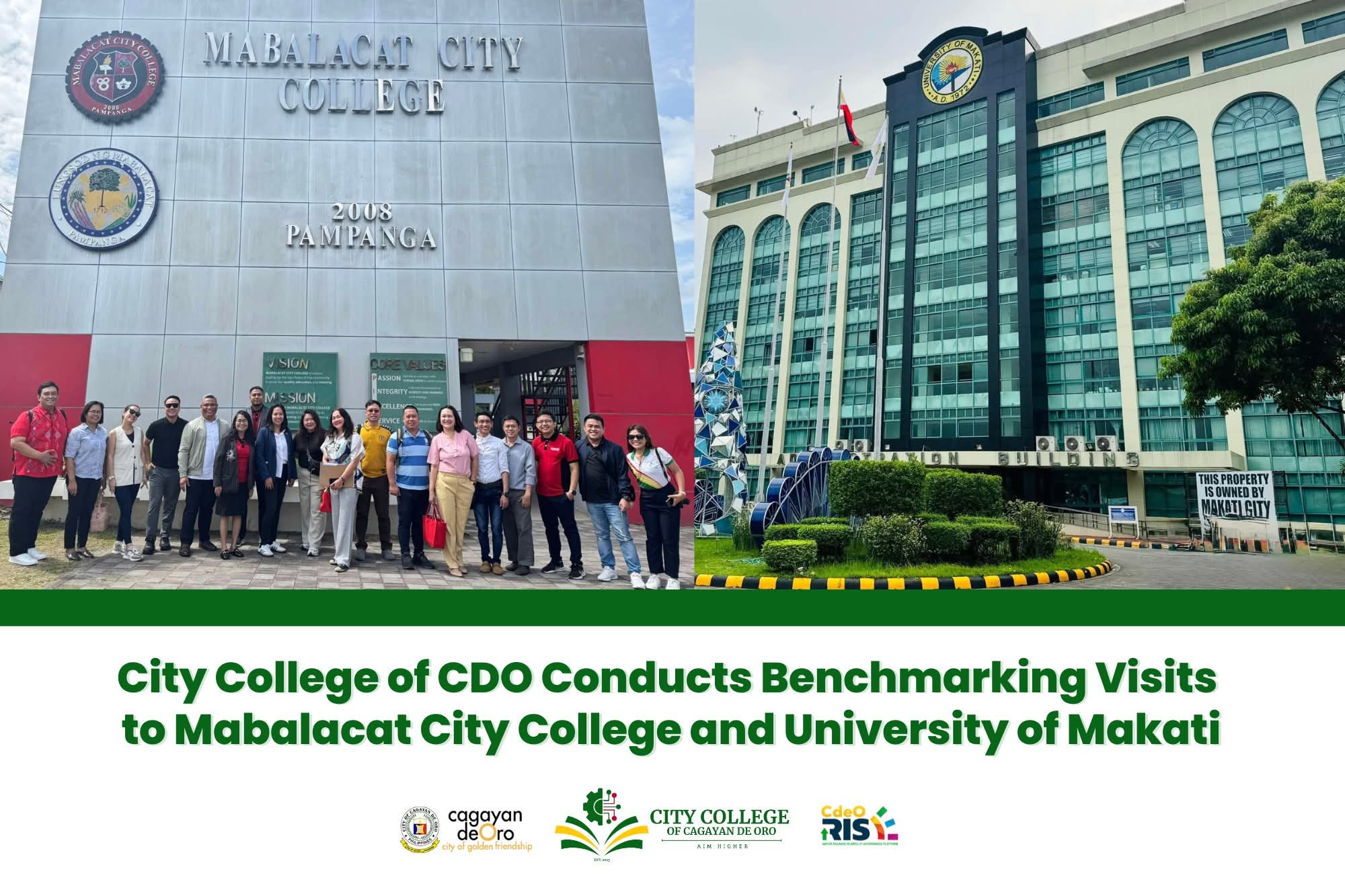 City College of CDO Conducts Benchmarking Visits to Mabalacat City College and University of Makati