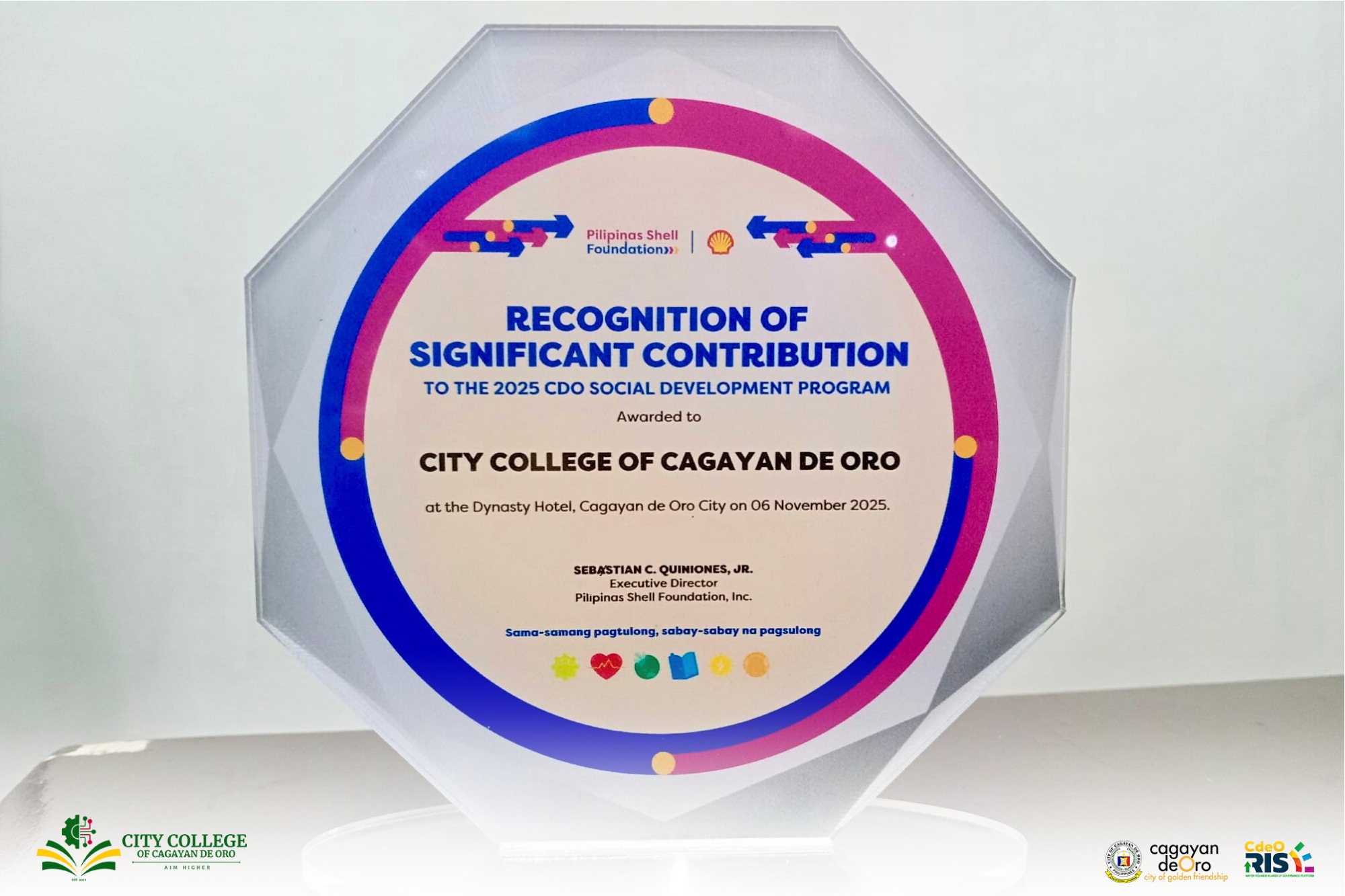 City College of Cagayan de Oro Extends Gratitude to Pilipinas Shell Foundation, Inc.