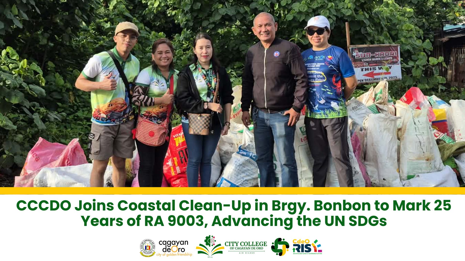 CCCDO Joins Coastal Clean-Up in Brgy. Bonbon to Mark 25 Years of RA 9003, Advancing the UN SDGs