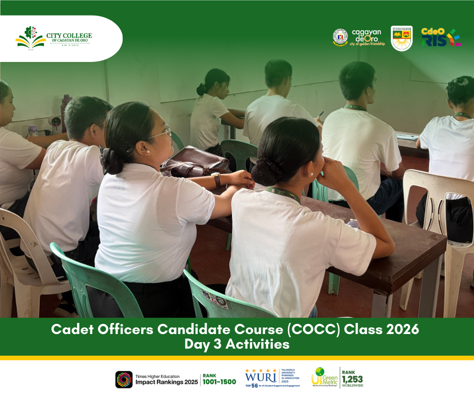 𝐂𝐚𝐝𝐞𝐭 𝐎𝐟𝐟𝐢𝐜𝐞𝐫𝐬 𝐂𝐚𝐧𝐝𝐢𝐝𝐚𝐭𝐞 𝐂𝐨𝐮𝐫𝐬𝐞 (𝐂𝐎𝐂𝐂) 𝐂𝐥𝐚𝐬𝐬 𝟐𝟎𝟐𝟔 – 𝐃𝐚𝐲 𝟑 𝐀𝐜𝐭𝐢𝐯𝐢𝐭𝐢𝐞𝐬
