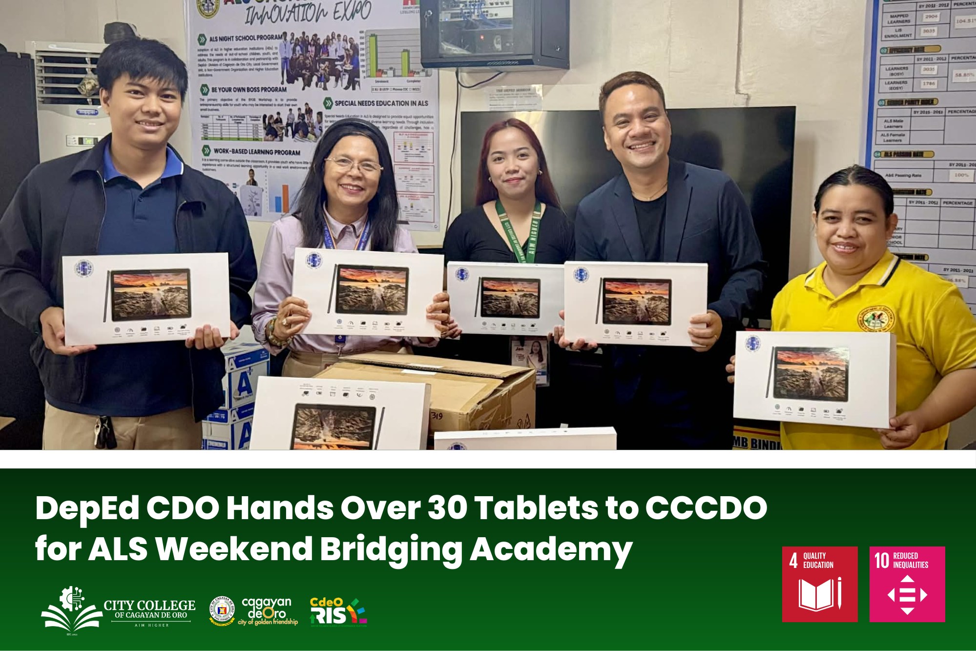 DepEd CDO Hands Over 30 Tablets to CCCDO for ALS Weekend Bridging Academy - Image 1