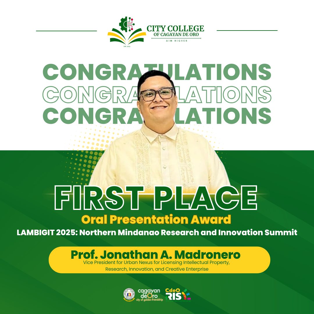 Congratulations Prof. Jonathan Madronero