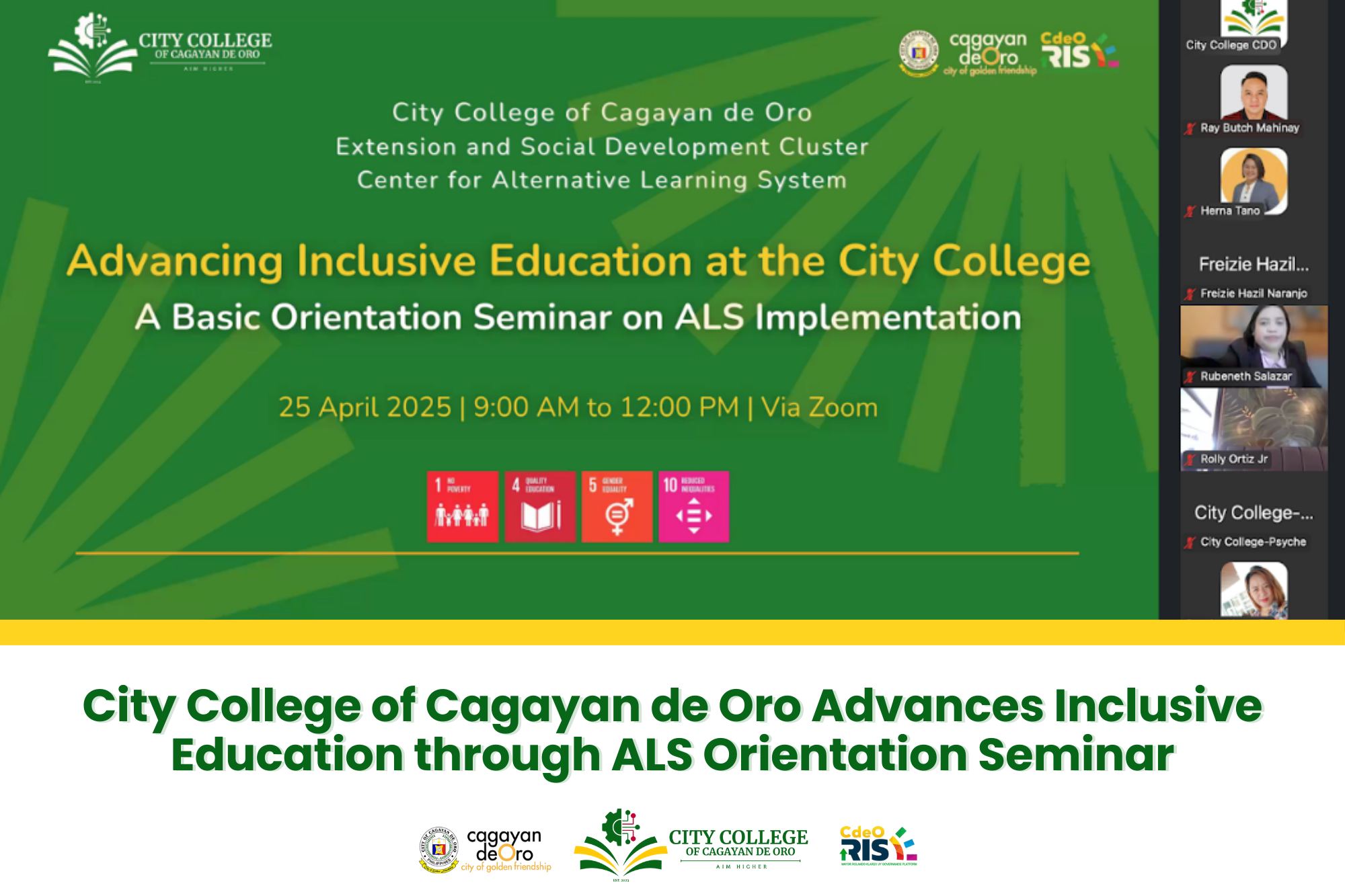 ALS Orientation Seminar Opening