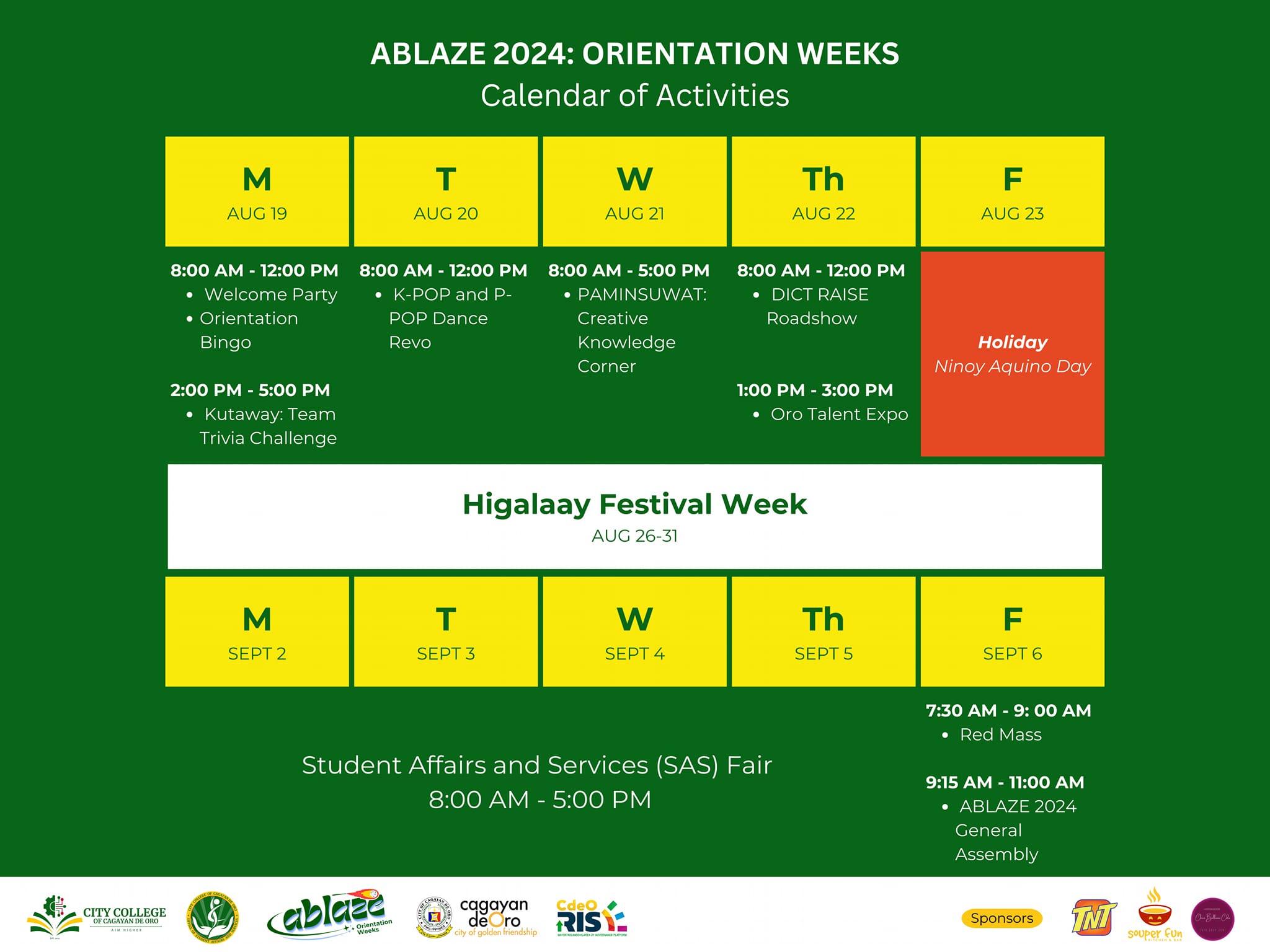 ABLAZE 2024 Orientation Activities