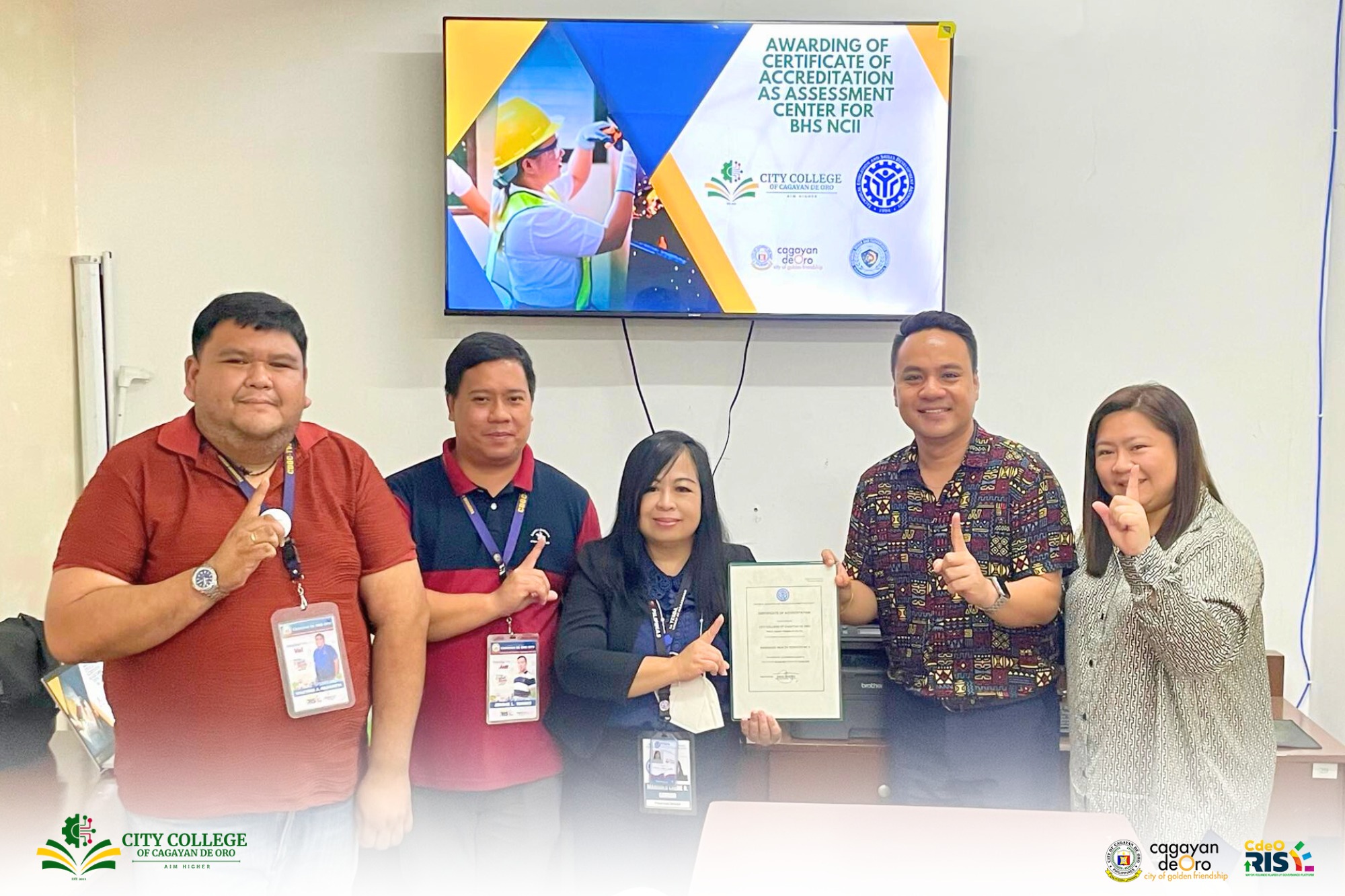 TESDA Region 10 awarding Certificate of Accreditation to City College of CDO